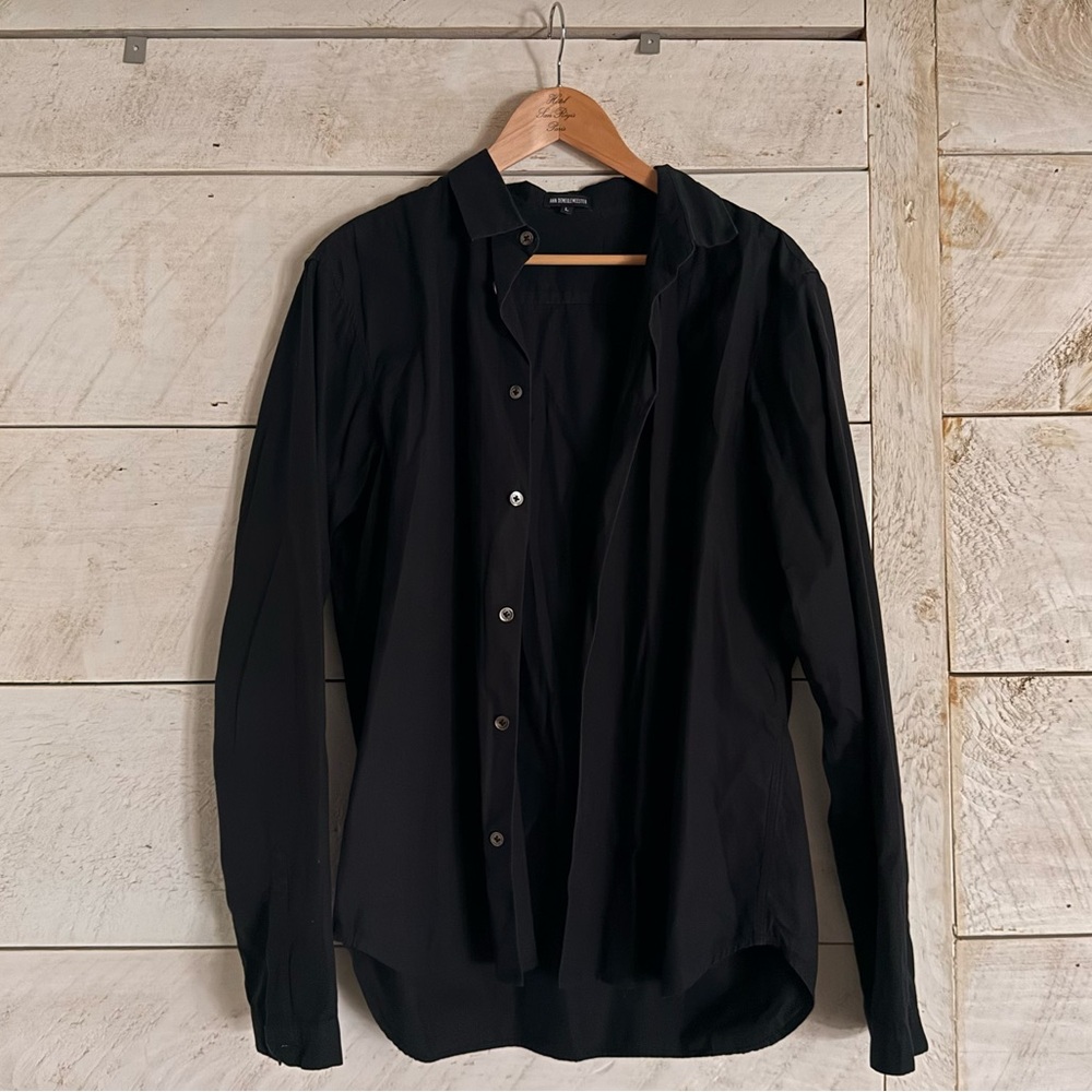 Ann Demeulemeester classic Black Button Down long sleeve Shirt collar unisex